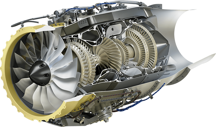 Hf120 Engine Full Color - Honda Turbofan Engine (867x513), Png Download