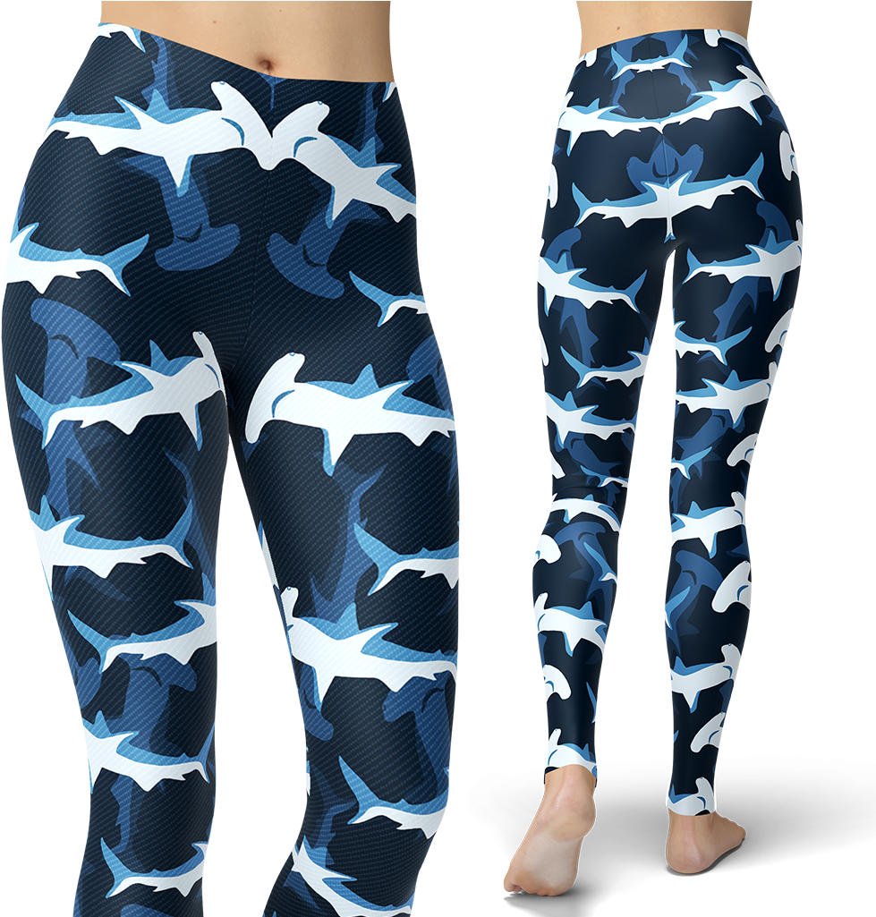Blue Hammerhead Shark Leggings - Pajamas (1024x1024), Png Download