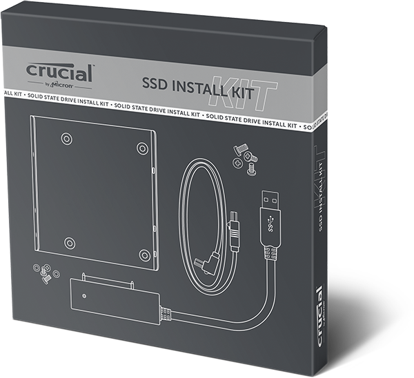 Image For Crucial Easy Desktop Install Kit For Ssd - Kit Crucial Ssd (600x548), Png Download