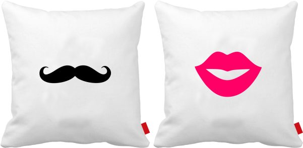 Mustach And Lips Pillow Cover - Pillow (600x700), Png Download