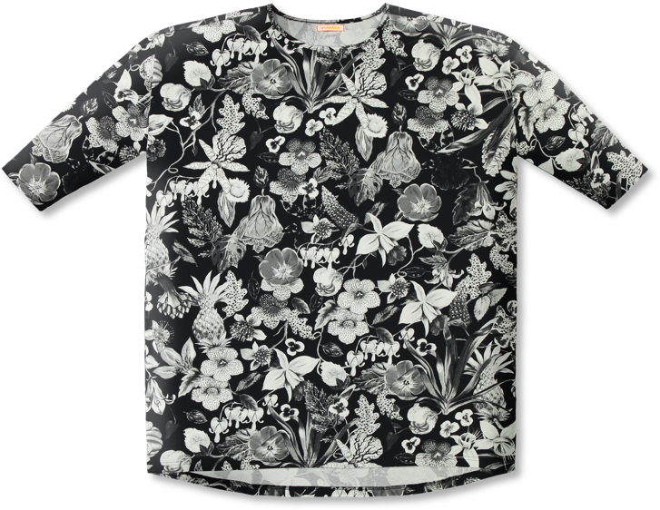 Vimma Tunic Box Selma Mystical Flowers Black White - Monochrome (800x800), Png Download