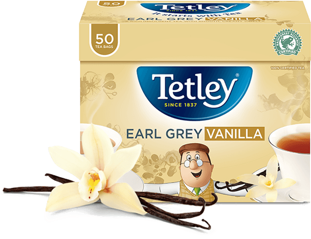Tetley Earl Grey Tea Vanilla - Decaf Tetley Green Tea (635x570), Png Download