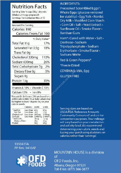 Mountain House Breakfast Skillet Nutrition Facts (600x600), Png Download