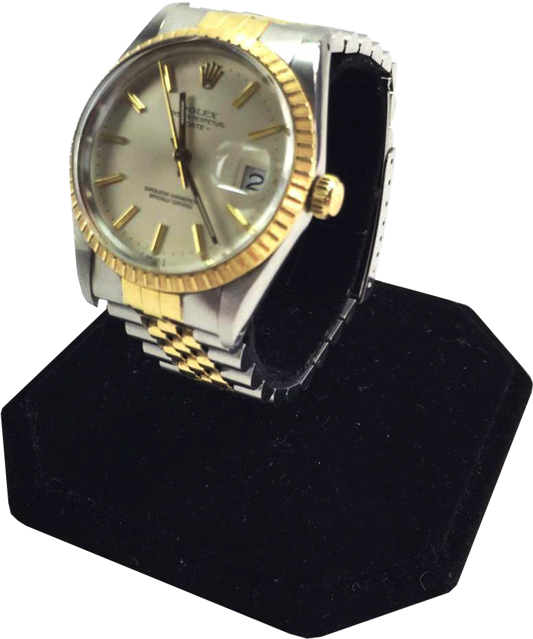 Rolex Oyster Perpetual Date Gold & Stainless Watch - Analog Watch (1000x1000), Png Download