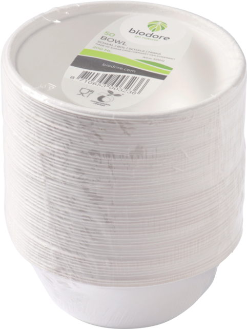 Biodore® Bowl, Bagasse, Round, 200ml, ∅115mm, White - Wire (640x640), Png Download