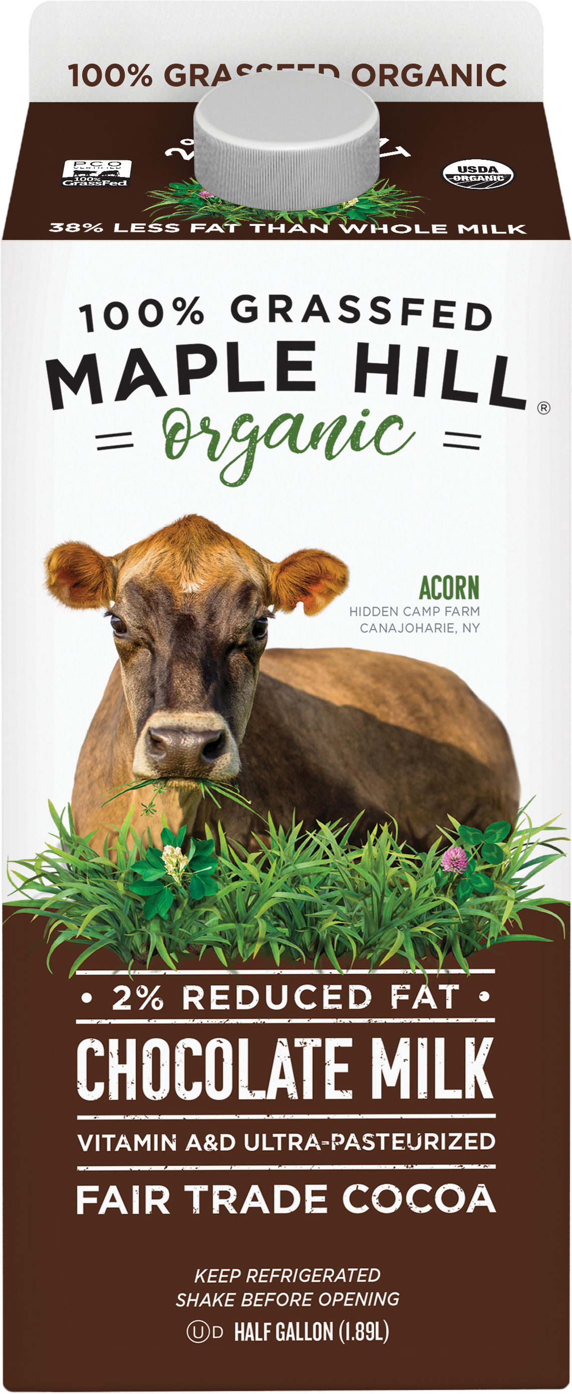 Organic Chocolate Milk - Maple Hill Chocolate Milk (1899x3311), Png Download