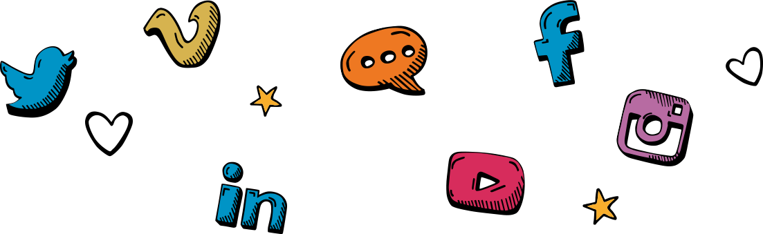 Social Media Icons (1103x339), Png Download