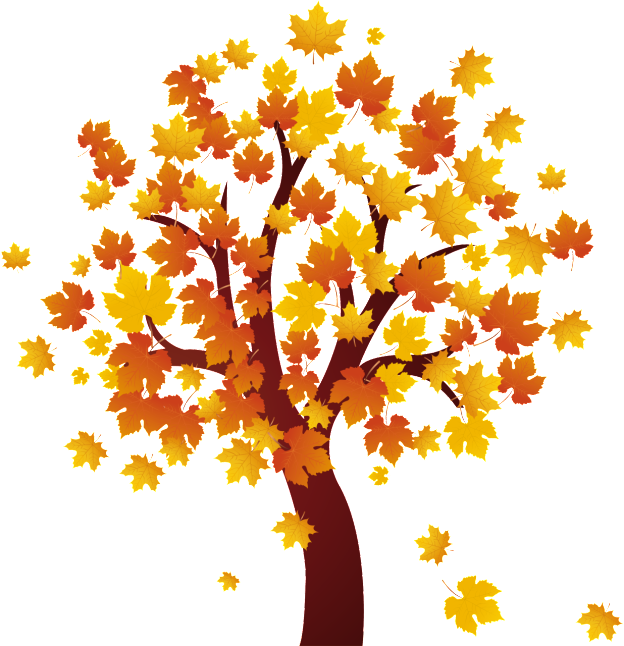 Fall Tree Clip Art - Autumn Tree Clipart (624x646), Png Download