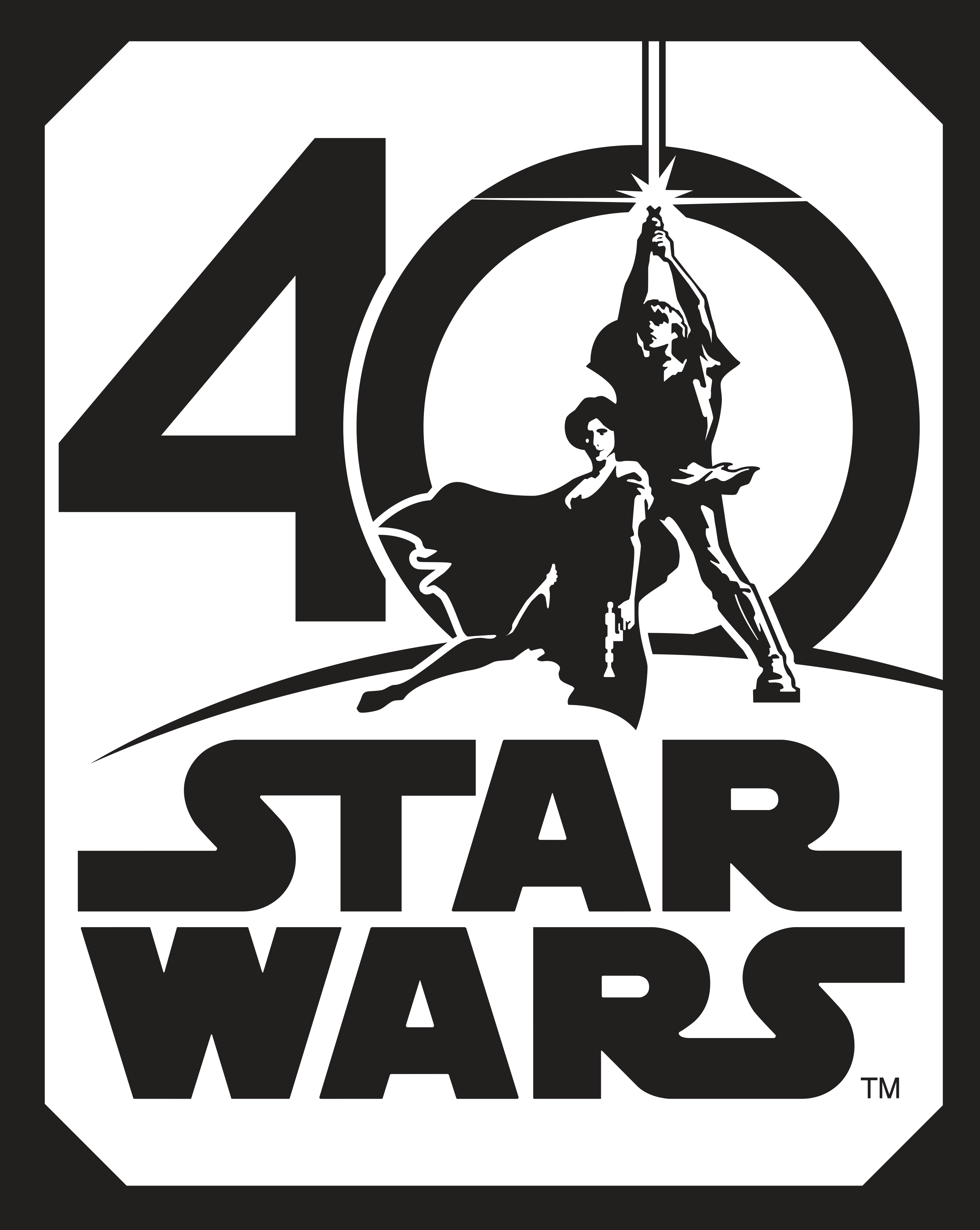 Star Wars 40th Anniversary - Star Wars 40th Anniversary Logo Png (3508x4402), Png Download
