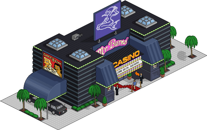 Tapped Out Burns' Casino Content Update - Isometric Pixel Art Building (802x503), Png Download