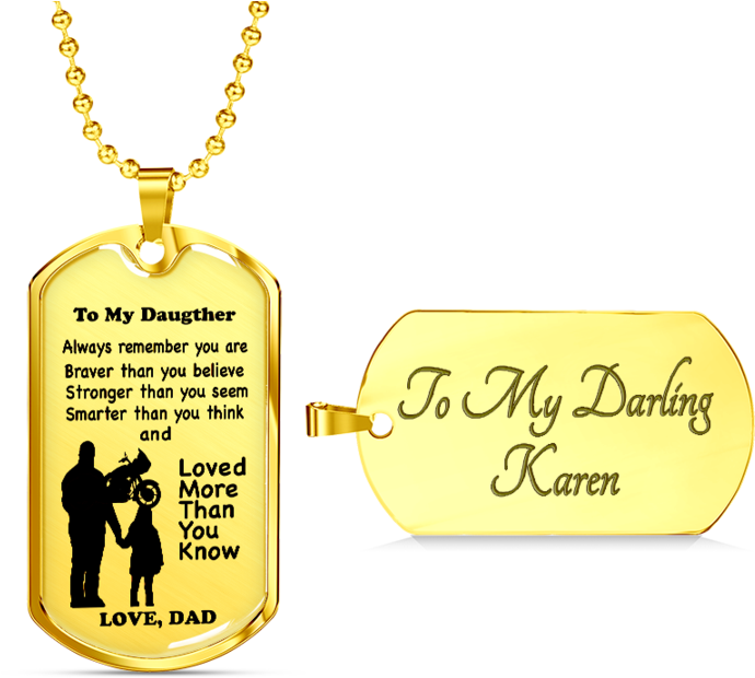 "to My Daughter" Tag Style Necklace - Dog Tag (720x720), Png Download