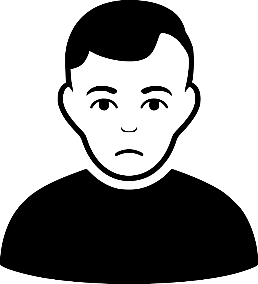 Png File - Sad Male Icon (892x980), Png Download