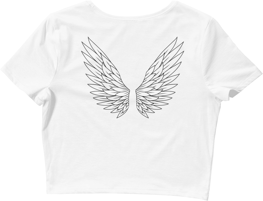 Spiritual Boss Lady With Back Angel Wings Crop Tee - Damselfly (1000x1000), Png Download