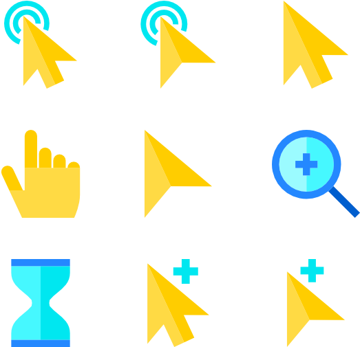 Png Black And White Library Mouse Cursor Icons Free (600x564), Png Download