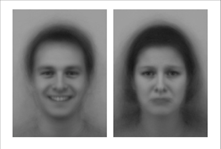 An Example Of The Happy And Sad Facial Expressions - Collage (739x498), Png Download