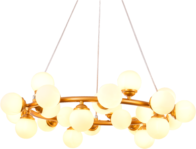 Simple Design Circle Milk Glass Chandelier Iron Frames - Ceiling Fixture (800x800), Png Download
