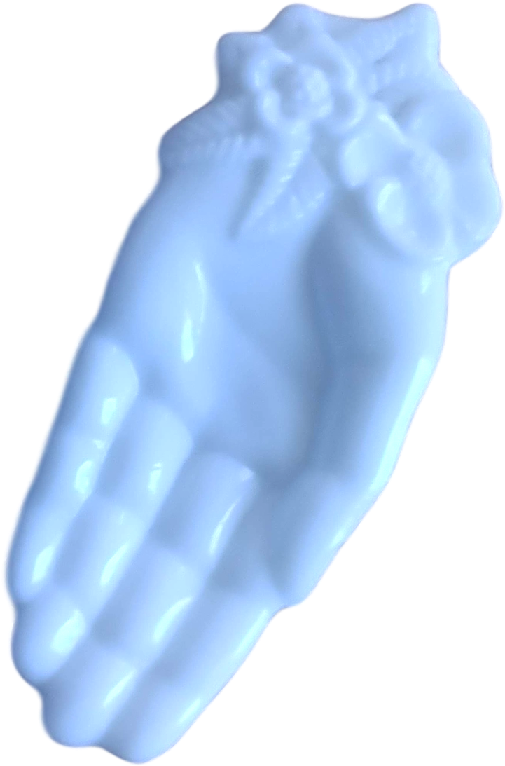 Decor Hand Palm Up Milk Glass Avon Vintage - Bone (773x1280), Png Download