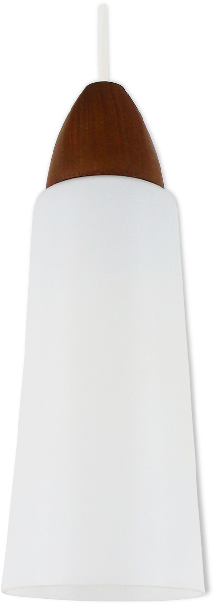 Minimalistic Milk Glass And Wood Pendant Light, 1960s - Lampshade (1457x1457), Png Download