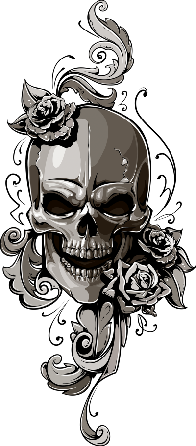 School Old Skull Human Symbolism - Old School Tattoo Skull (400x907), Png Download