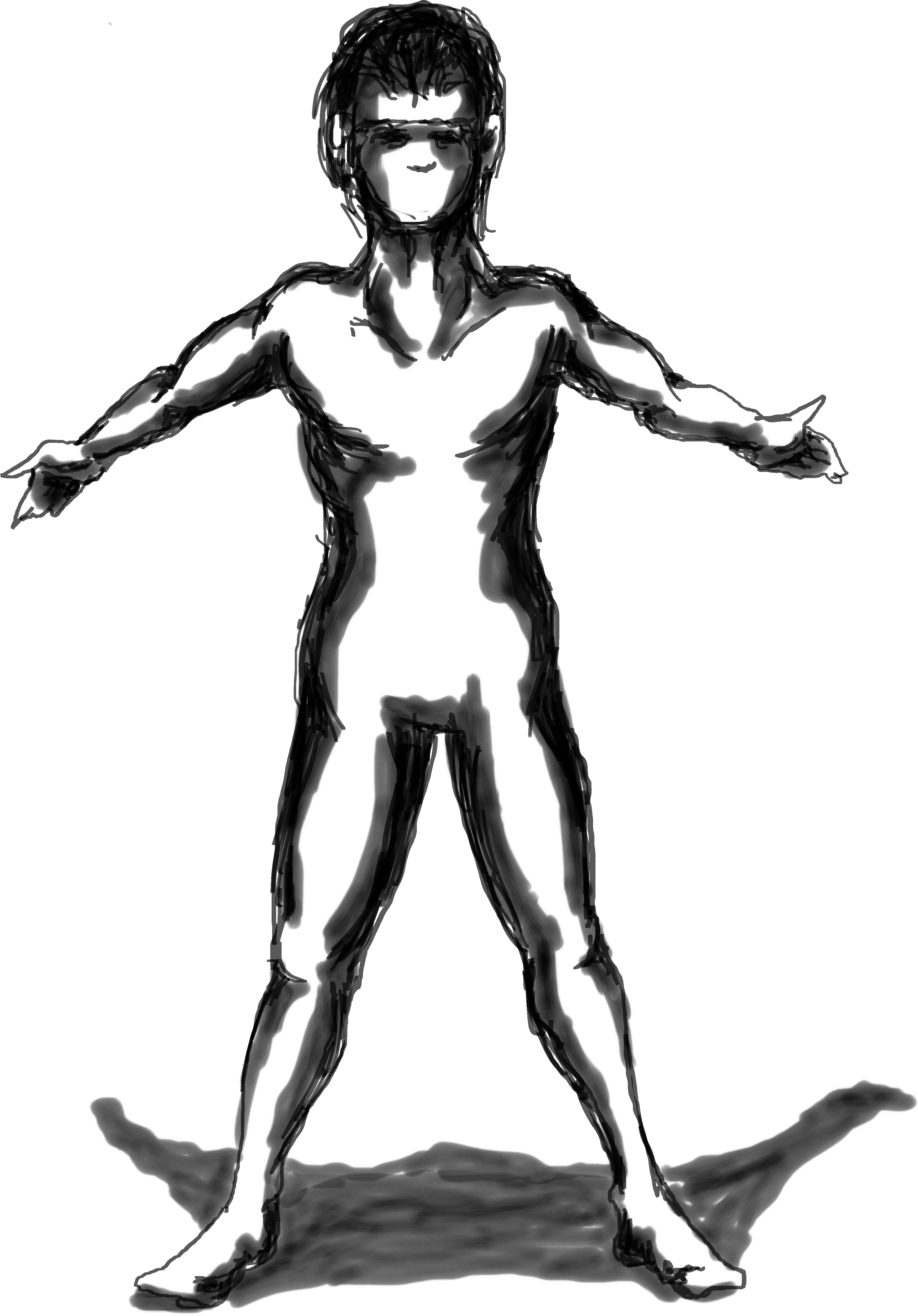 Using The Opposite Arm, Grab Your Elbow And Press To - Sketch (4000x6000), Png Download