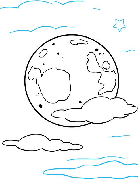 Download How To Draw Moon Draw A Moon Easy Full Size Png Image