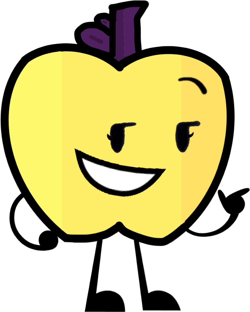 Golden Apple - Cartoon (1875x1406), Png Download