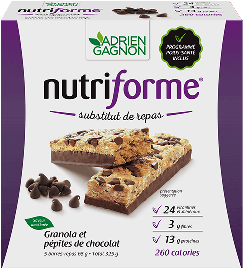 Nutriforme Bar Granola And Chocolate Chips - Adrien Gagnon Nutriforme Granola Bar (600x600), Png Download