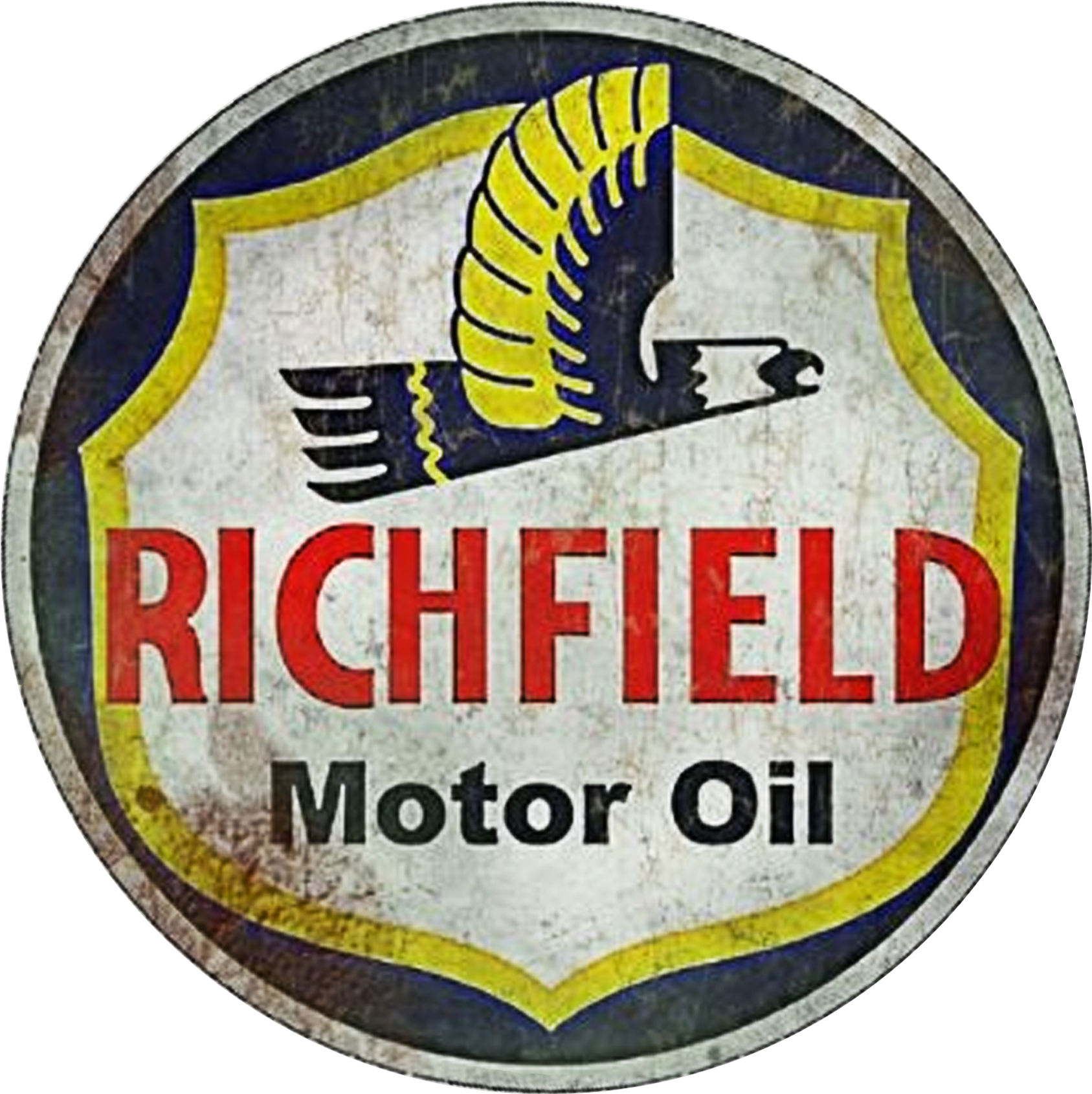 Vintage Richfield Motor Oil Sign - Emblem (1800x2400), Png Download