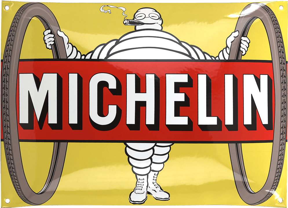 Extended Protection For Your Tires - Reproduction Enamel Michelin Signs (1000x1000), Png Download