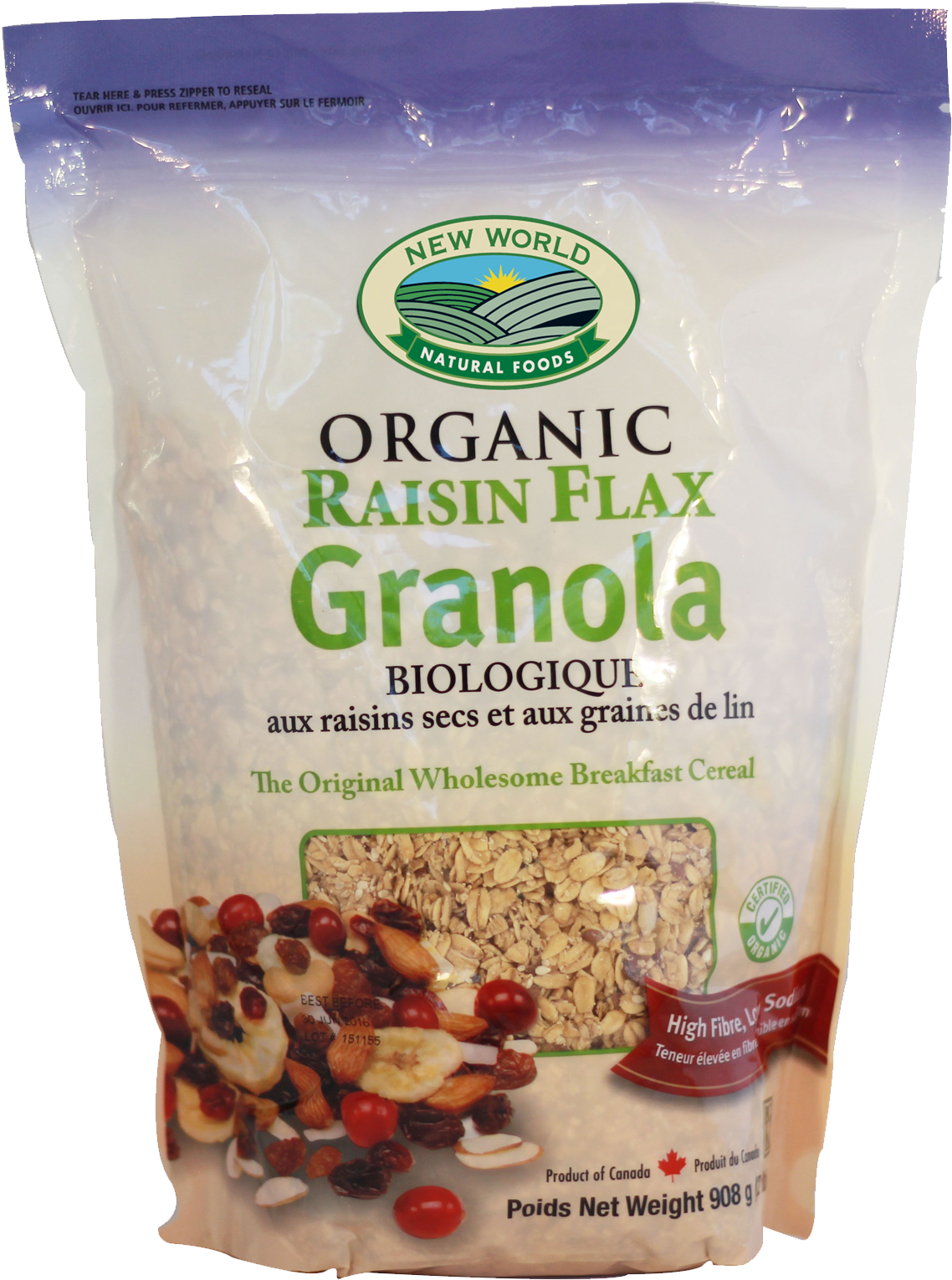 100% Organic Raisin Flax Granola - Muesli (1310x1964), Png Download