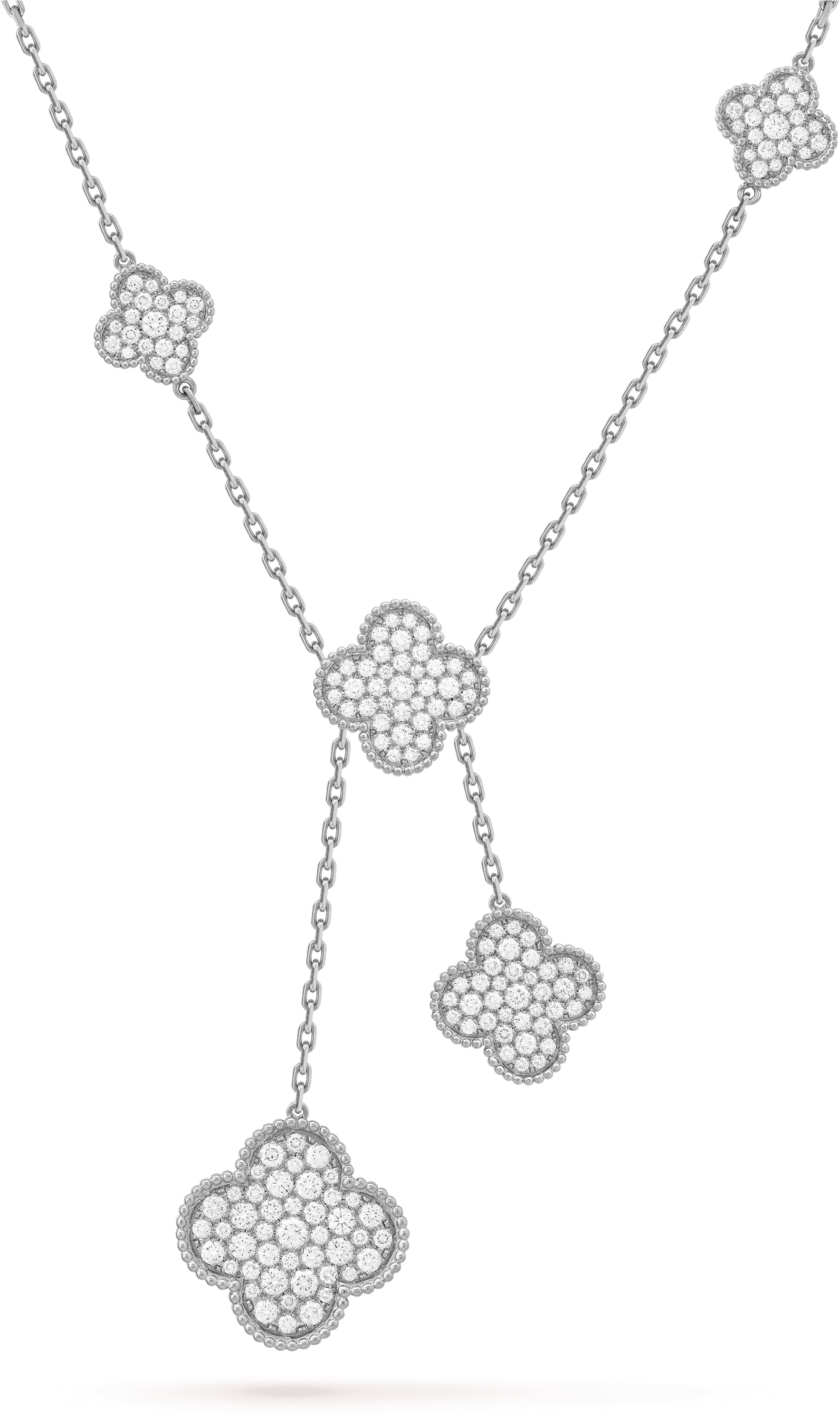Van Cleef Alhambra Diamond Necklace (3000x3000), Png Download