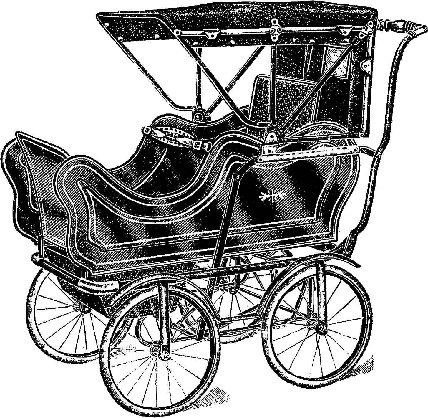 1913 Illustration Baby Carriage Image Transfer - Baby Transport (1600x1575), Png Download
