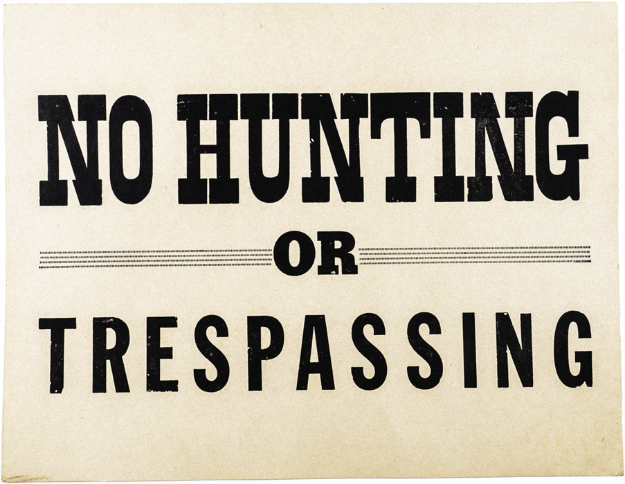 No Hunting Or Trespassing Vintage Letterpress Sign (1000x1001), Png Download