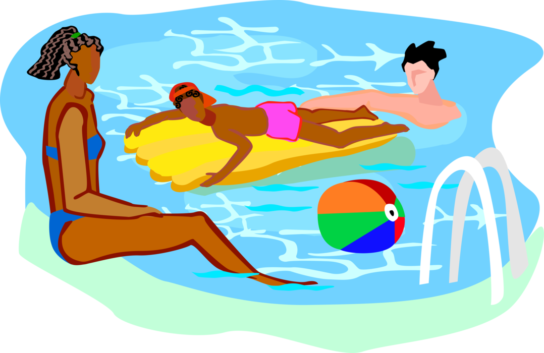 Png Library Stock Swimming In With Inflatable Toys - Illustration (1078x700), Png Download