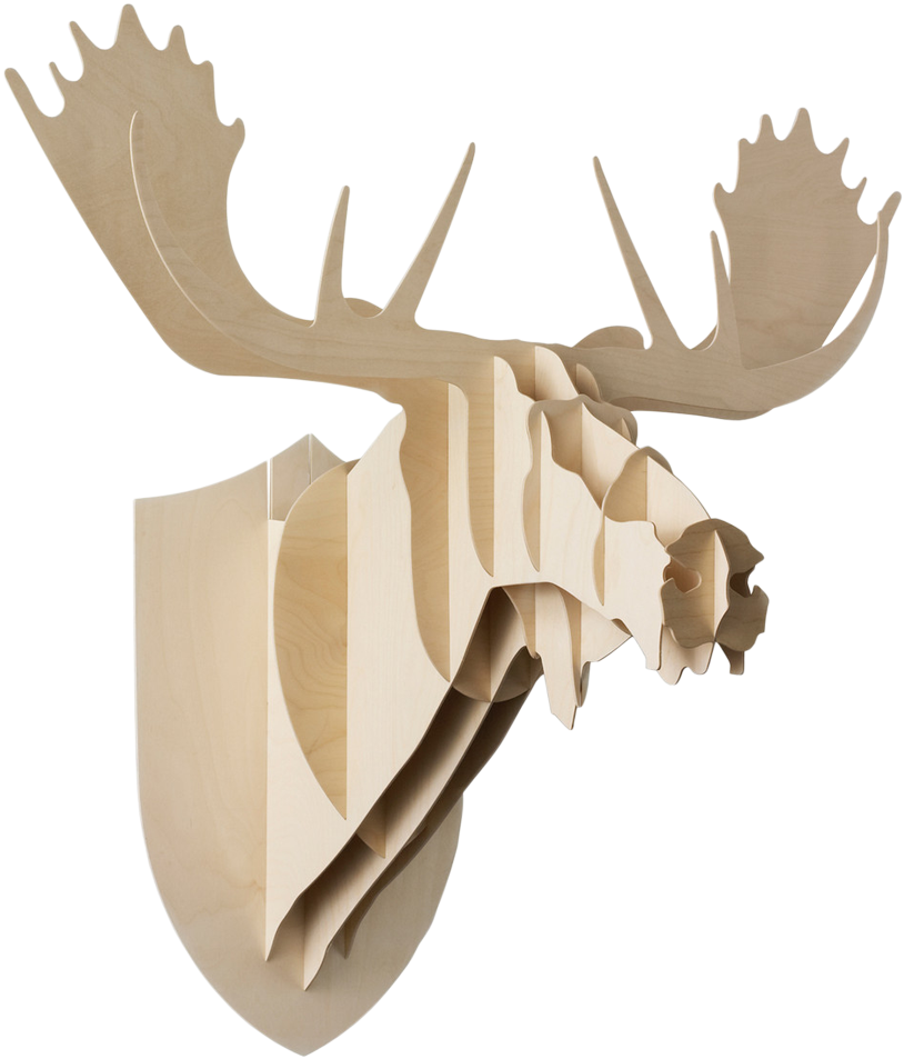 The Ethical Trophy - Wooden Moose Head Wall Mount (1039x1039), Png Download