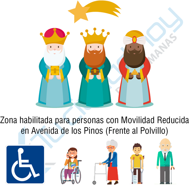Movilidad Reducida Montequinto Para Visualizar La Cabalgata - Dibujos De Los Reyes Magos (700x700), Png Download