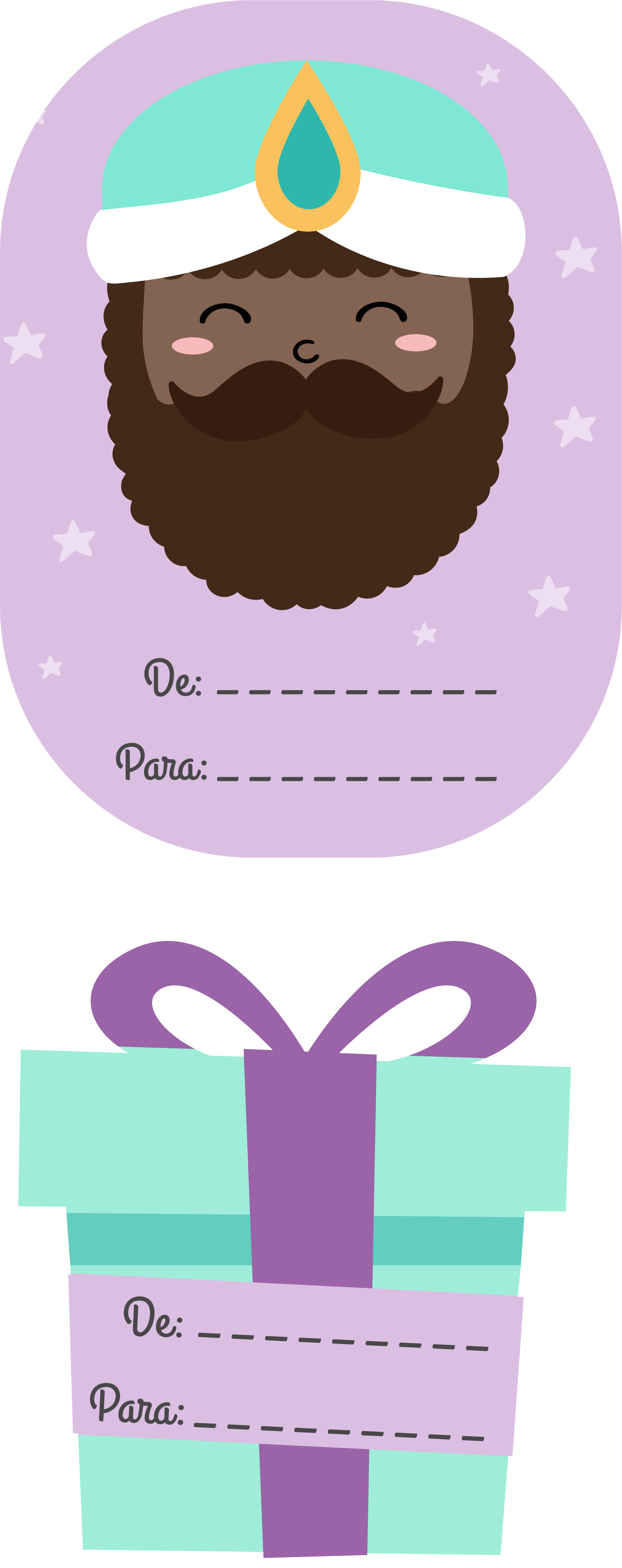 Melchor Gaspar Baltasar - Pegatinas De Navidad Regalo Png (1765x4453), Png Download