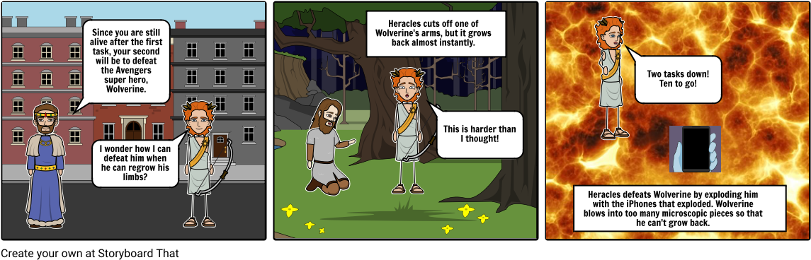 Modernization Of The 2nd Task Of Heracles - Cartoon (1164x385), Png Download