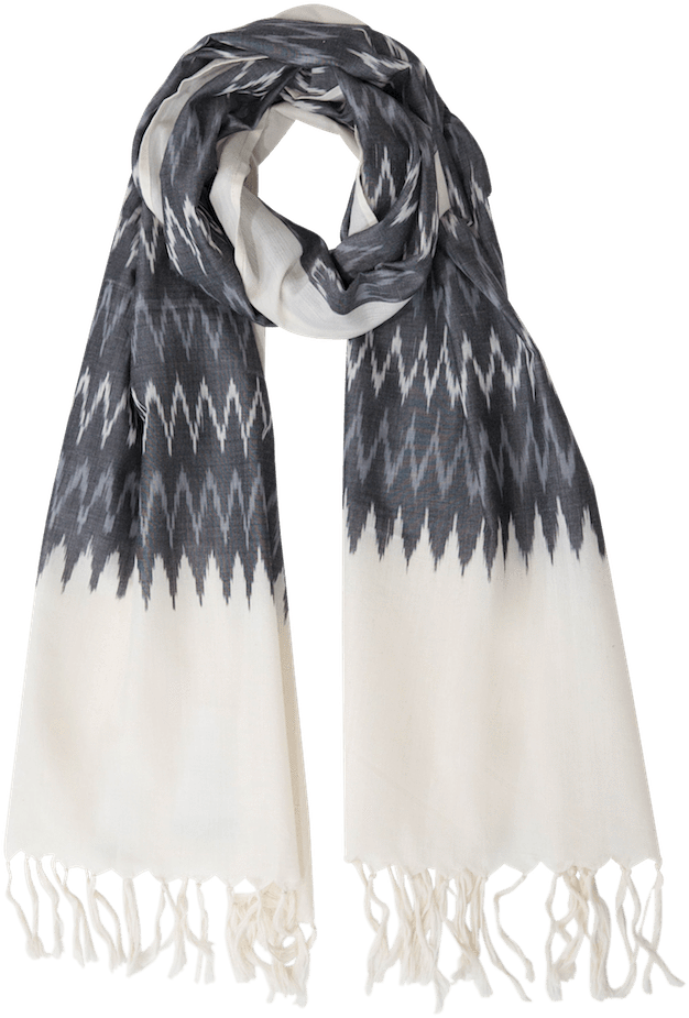 Winter Grey Ikat Scarf-passion Lilie - Scarf (767x1000), Png Download