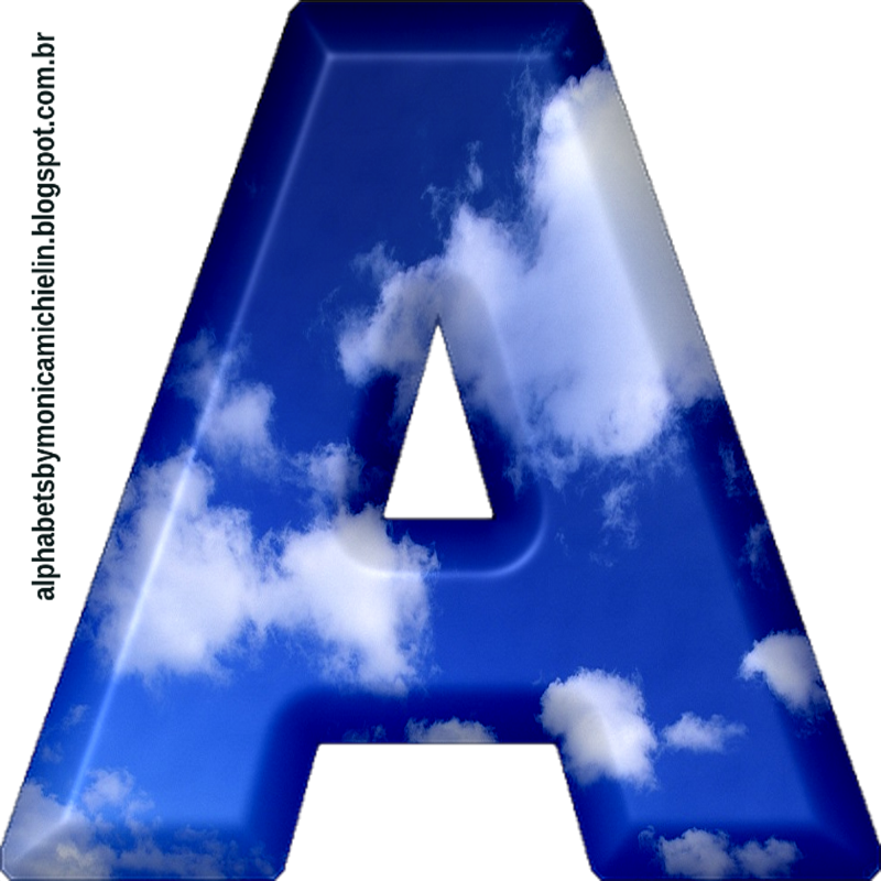 Céu Azul Com Nuvens Alfabeto, - Alfabeto Em Forma De Nuvem (800x800), Png Download