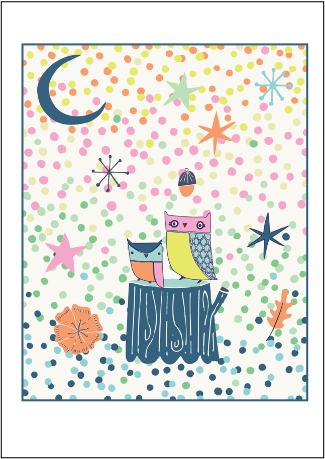 Whimsical Owls Notecard Set (1000x1429), Png Download