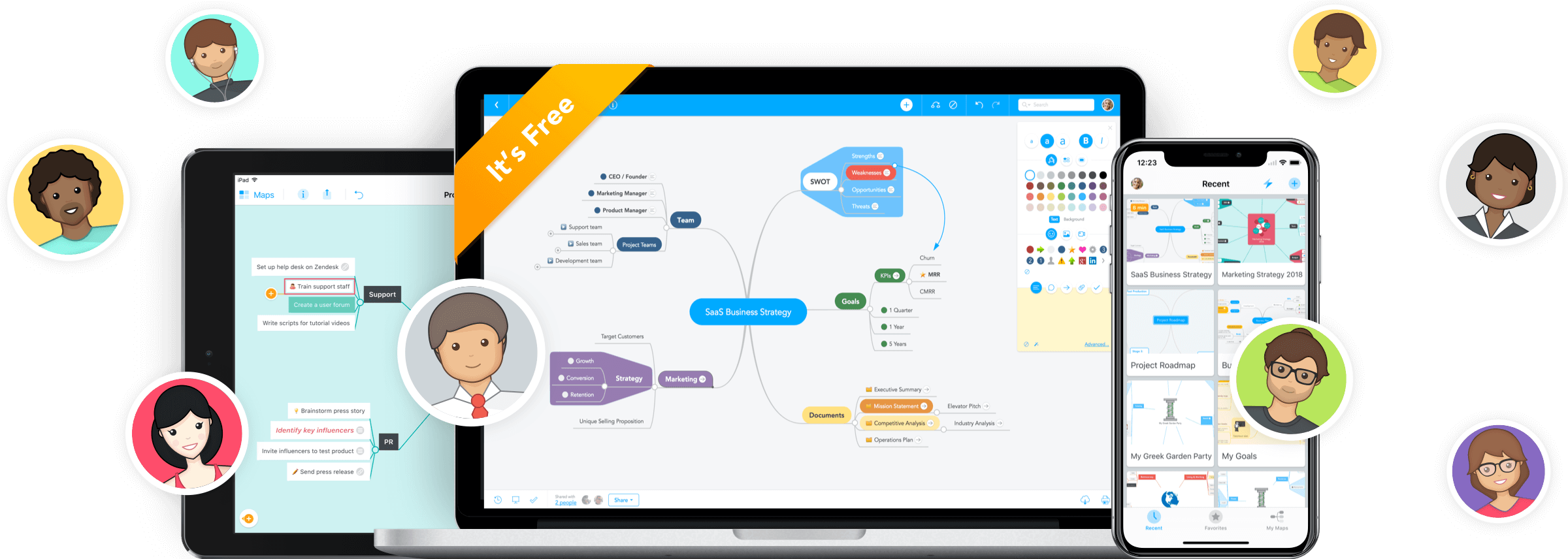 Mindmeister Is The Perfect App For Real-time Collaborative - Mind Map (2400x856), Png Download