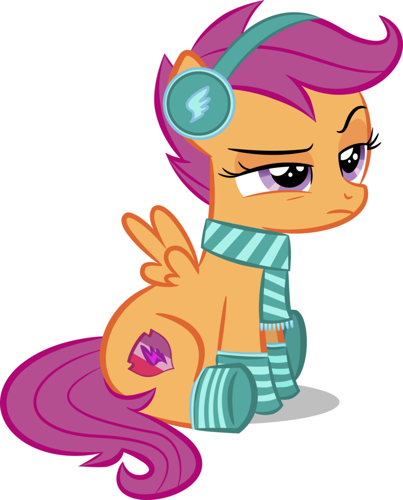 Scarf Clipart Winter Outfit - Scootaloo (825x1024), Png Download