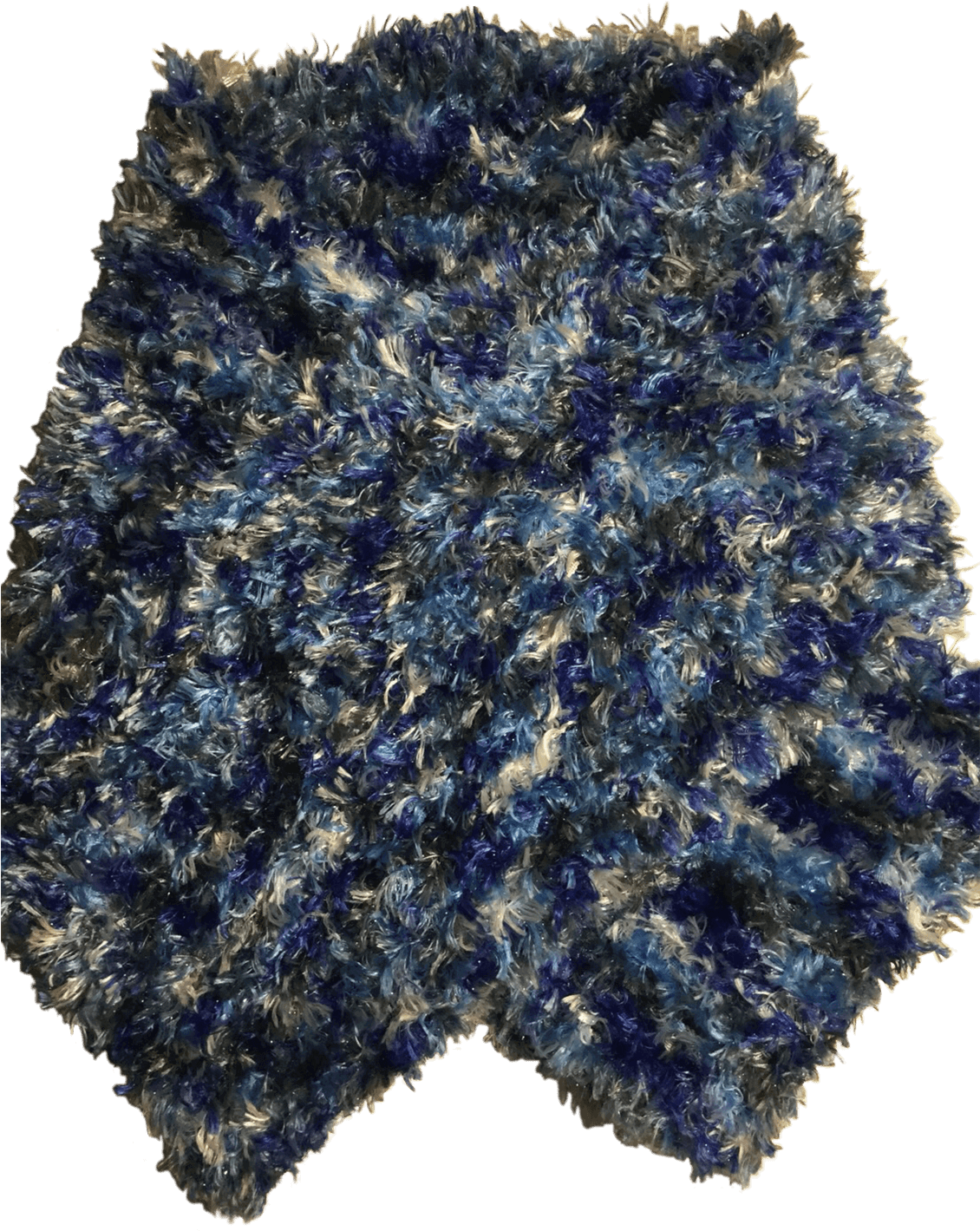 Taiwan 2018 Chenille Multi-blue Fancy Yarn Ladies Scarf - Wool (1130x1507), Png Download