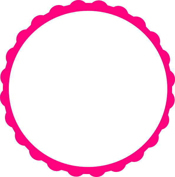 Teal Scallop Circle Frame Clip Art At Clker Com Vector - Scalloped Circle Frame Clip Art (594x601), Png Download