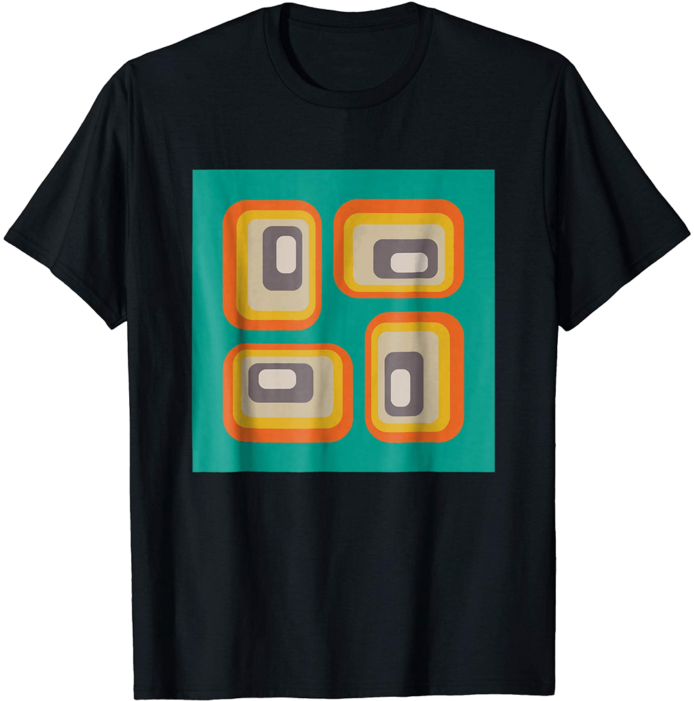 Mid Century Modern Rounded Rectangles T-shirt - Active Shirt (1000x1016), Png Download