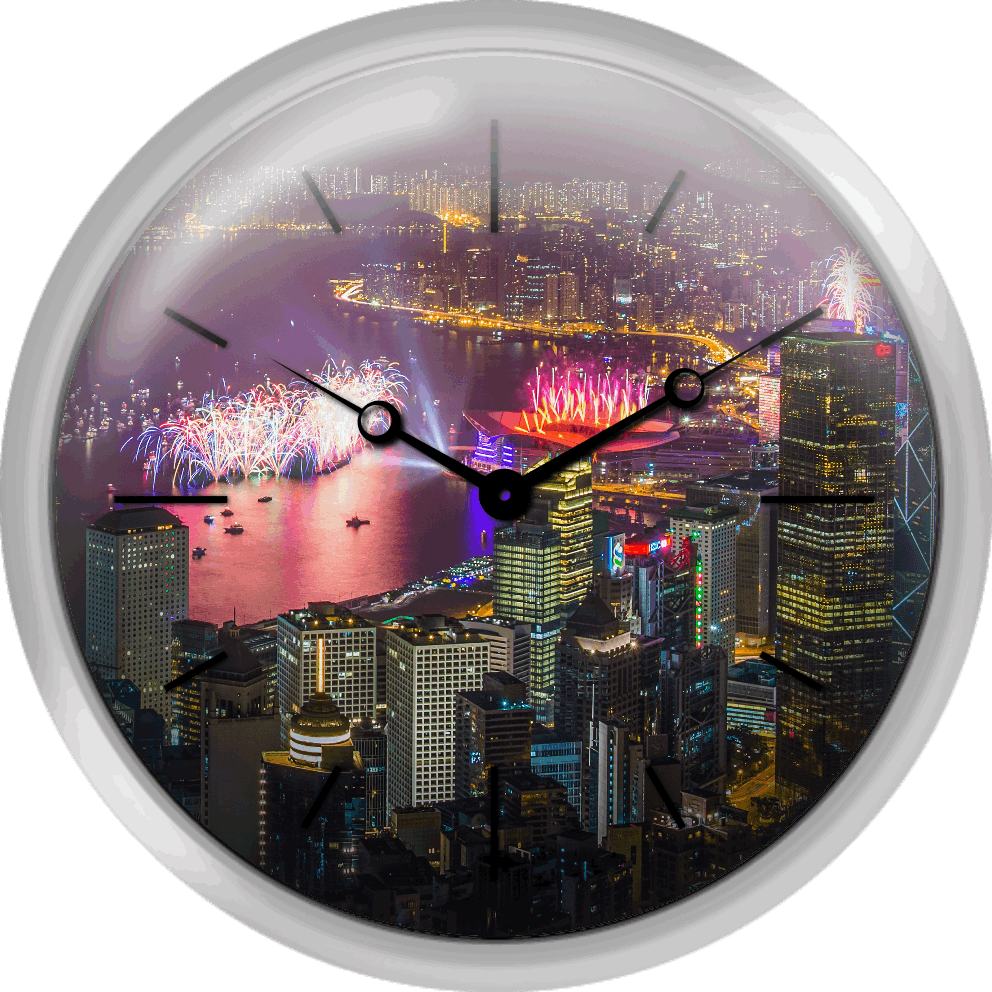 Hong Kong New Year 2013 Fireworks Display - Skyline (992x992), Png Download