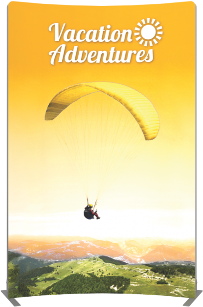 Vector Frame Curved Banner Cr - Parachuting (600x655), Png Download