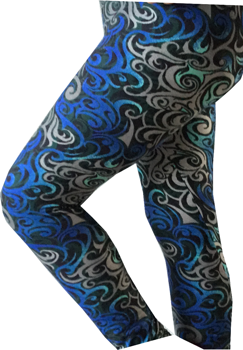 Blue Swirl - Leggings (819x1231), Png Download