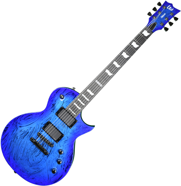 Esp Ltd Deluxe Ec-1000 Electric Guitar In Swirl Blue - Gary Holt Les Paul (630x640), Png Download